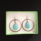 turquoise and brss earrings